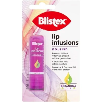 Image of Blistex Lip Infusions Restore Balm 2 Pack; Helps Soothe Dry and Chapped Lips; Coconut Oil Natural Beeswax Infused Care; Pack of 2, orange (Nourish Pack)
