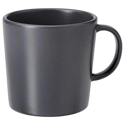 Image of Assorted Muted Colors and Matt Glaze Mug 30 cl (Dark Grey Color)+(Pen Free)