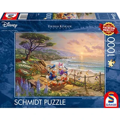 Image of Schmidt Spiele Thomas Kinkade: Disney Donald &amp; Daisy, A Duck Day Afternoon (1000pc) Puzzle Ages 12+ Amazon Exclusive