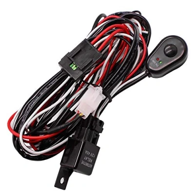 Image of HUIQIAODS LED Light Bar Wiring Harness Kit 12V 40A Relay On/Off Waterproof Switch