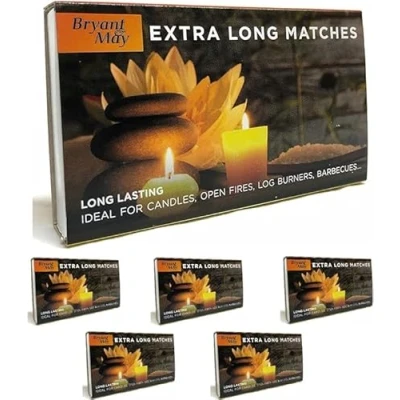Image of 5 Boxes of Bryant &amp; May Extra Long Matches