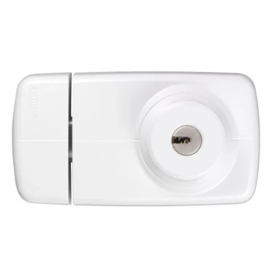Image of ABUS 532979 7025 W Additional Door Lock with Internal and External Cylinder White