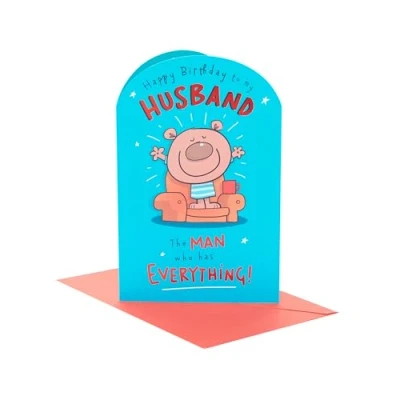 Image of UK Greetings Birthday Card for Husband Funny Design