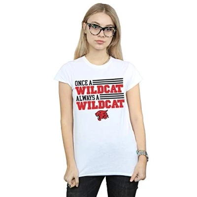 Image of Disney Women&#039;s High School Musical The Once A Wildcat T Shirt White Large