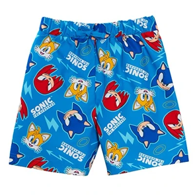 Image of Sonic The Hedgehog Boys Swim Shorts 7 8 Years Blue