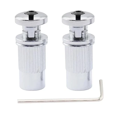 Image of Musiclily Pro Metric Seperatable Guitar Tailpiece Studs and Bushings for Epiphone Les Paul Style Electric Guitar, Chrome (Set of 2)