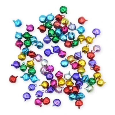 Image of 25 Pack 7.5mm Brights Mix Jingle Bells Mini Christmas Craft