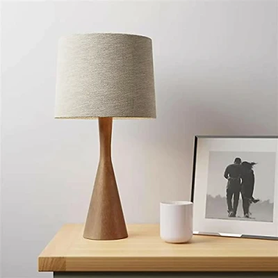 Image of EEMKAY® New Curved Base Elegant Design Nala Mango Wood Table Lamp Home Decor M 21
