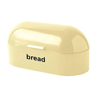 Image of American Style Curved Lid Steel Bread Bin Kitchen For Food Storage by Crystals®