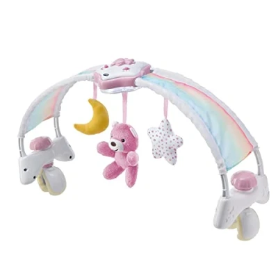 Image of Chicco Rainbow Arch Development Game 2 in 1 Compatible with Next2Me Bed, Crib Panel and Night Light Music Pendants Baby Toy 0+ Months, Pink