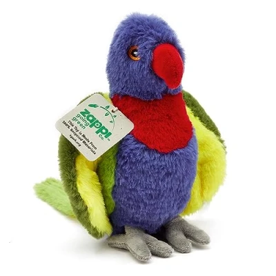 Image of Zappi Co Ultra Soft Rainbow Lorikeet Plush Toy (21 cm Length) 100% Recycled, Eco Friendly, Newborn Gift, Realistic Lifelike
