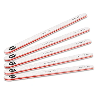 Image of New* JND Professional Salon Grade Double Sided Emery Board Nail Files Buffer Polisher Natural Manicure Pedicure Acrylic Gel Nails (5Pack) (240/240)