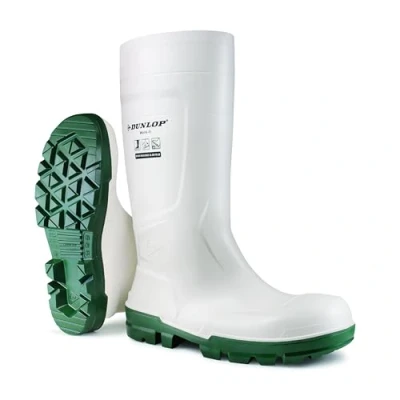 Image of DUNLOP Unisex Work It Industrial Boot, White/Green, 3 UK