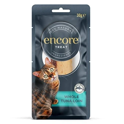 Image of Encore 100% Natural Cat Treats, Whole Tuna Loin Snack, 30g (Pack of 12)