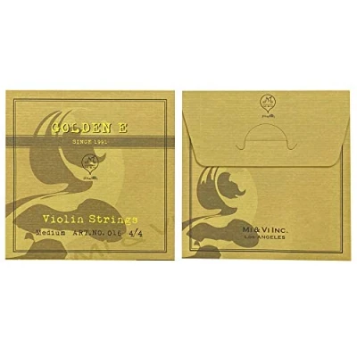 Image of MI&amp;VI Golden E Violin String Full Set, Medium, Ball End, Super Flexible and Sensitive (4/4)