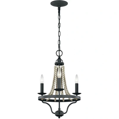 Image of Feiss Nori Multi Arm Chandelier Dark Weathered Zinc with Driftwood Grey