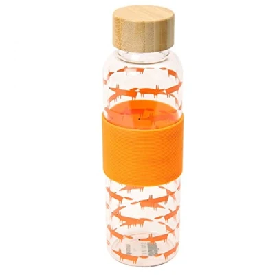 Image of Scion Living Mr Fox Glass Drinks Bottle Orange 500ml