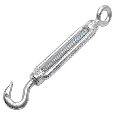 Image of Merriway BH04225 (3 Pcs) Turnbuckle Strainer Hook to Eye Wire Rope Tensioner, Galvanised M5 (3/16 inch) Pack of 3 Pieces, Silver