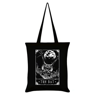 Image of Deadly Tarot The Bat Tote Bag Black 38x42cm