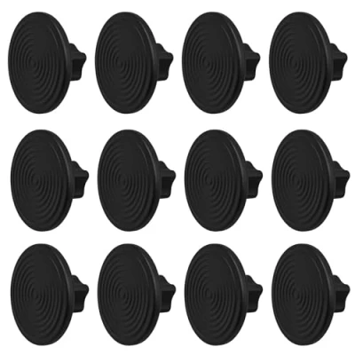Image of Decoranddecor Mira Spiral Round Cupboard Knob Handle 40mm Diameter Zinc Alloy (Matt Black, 12 Pack)