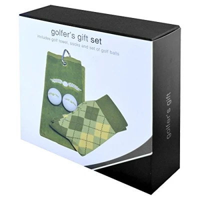Image of Longridge Golfers Towel and Sock Gift Set Multi Colour