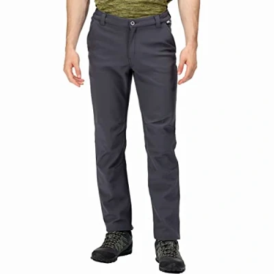 Image of Regatta Men&#039;s Fenton Water Repellent and Wind Resistant Long Leg Pants, Grey, Size 34 Inch