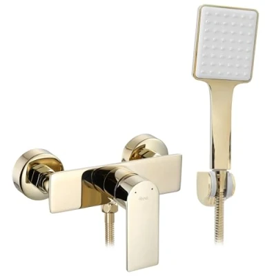 Image of Rea Urban Gold Single Lever Shower Mixer Tap with Brass Head for Bathroom (Light Gold)