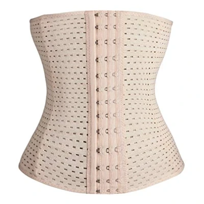 Image of Everbellus Breathable Latex Corset Training Waist Cincher Women Beige X Large