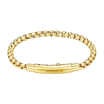 Image of Police Men&#039;s Fleshy Gold Stainless Steel Chain Bracelet