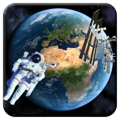 Image of 3D LiveLife Cork Coaster Earth from Space Deluxebase. Lenticular Astronomy Coaster. Non slip drinks mat with original artwork licensed renowned artist, David Penfound