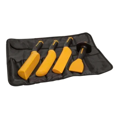Image of Roughneck® Pro Lead Dresser 4 Piece Tool Kit With Storage Roll, Black/Yellow