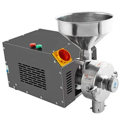 Image of CGOLDENWALL Commercial Grain Mill Spice Herb Grinder Crusher Electric Stainless Steel Cereal Corn Spices Pepper Pulverizer 30 50kg/h Production (Black)