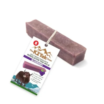 Image of the K2 Yak chew Dog Treats Blueberry 100% Natural and Long Lasting (S (Pack of 3))
