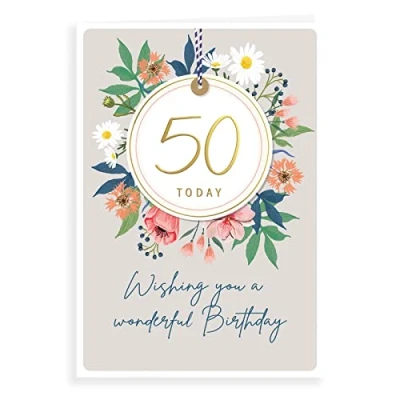 Image of Avant Garde Studios Milestone Age Birthday Card 50 F 9 x 6 inches