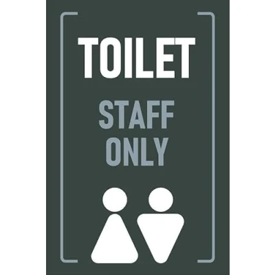 Image of Toilet staff only Self adhesive sticker (200mm x 150mm)