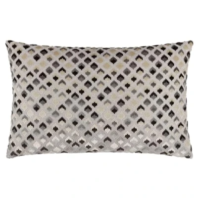 Image of Paoletti Lexington Velvet Jacquard Filled Cushion Black/Dark Grey Size 40 cm x 60