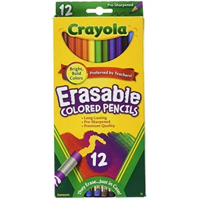 Image of CRAYOLA Erasable Colored Pencils 12/Pkg Long