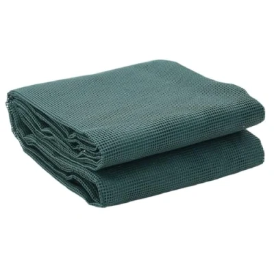 Image of vidaXL Camping Floor Mat 6x3m UV Resistant Polyester with PVC Foam, Green, Cut to Fit, Anti Skid Grid Design for Outdoor/Indoor Use