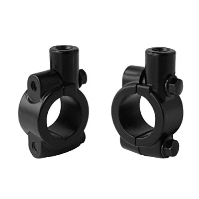 Image of Evermotor 2 pieces 25 mm universal handlebar rear view mirror mount M8 motorcycle holder (black)