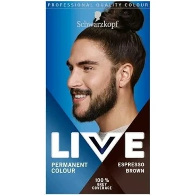 Image of Live Men Permanent Hair Colour, Fade Resistant Dye, 880 Espresso Brown, 1 Count (Pack of 1)