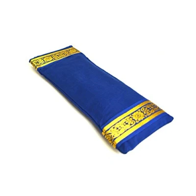 Image of Yoga United Eye Pillow, Lavender and Flaxseed Filled Pillow for Meditation Relaxation Dark Blue, 27cm x 9cm
