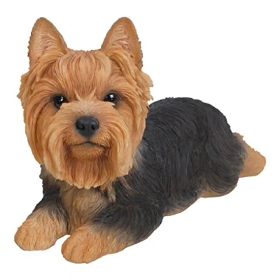 Image of Hi Line Gift Ltd Yorkshire Terrier Resin Dog Lying Down Statue