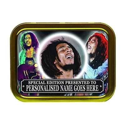 Image of Bob Marley Personalised Icon Gift Tobacco Tin &amp; Products