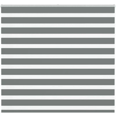 Image of vidaXL Zebra Blind Dark Grey 155x100 cm Fabric Width 150.9 Polyester