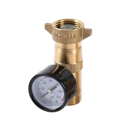 Image of Brass Water Pressure Regulator Suitable for Caravans Trailers 3/4 Inch Leadfree Protective Pipeline with Instruments