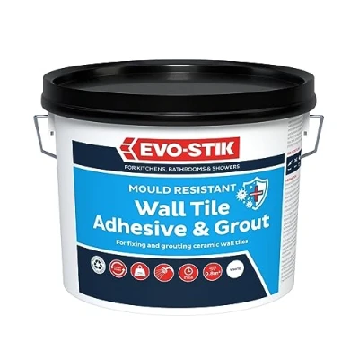 Image of Evo Stik Tile a Wall Adhesive &amp; Grout for Ceramic Mosaic Tiles 1 Litre EVO416512,White