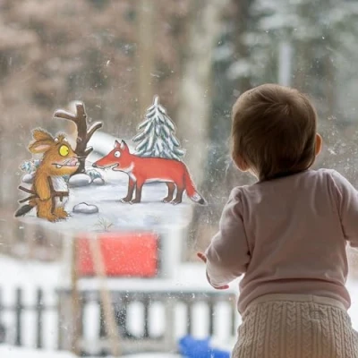 Image of Stickerscape Gruffalo Window Sticker (Gruffalo’s Child + Fox) and Friends Stickers, Child’s Bedroom Decor Easy to Apply, Cleanly Removable