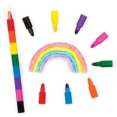 Image of Baker Ross AV214 Rainbow Swap Point Crayon for Kids (Pack of 4) Coloured Pencils to Pop a
