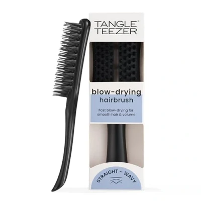 Image of Tangle Teezer Easy Dry &amp; Go Vented Hairbrush for Wet Hair Adds Volume, Smoothness and Shine Brush Reduces Blow Time Jet Black