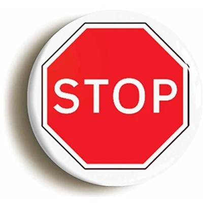 Image of Stop Road Sign Fridge Magnet (Circular 2inch / 50mm Diameter)